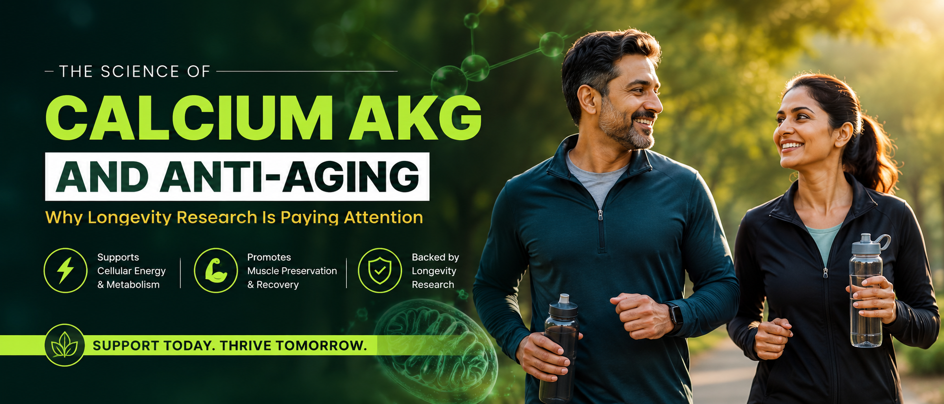 Healthy middle-aged adult representing Calcium AKG and healthy aging research.