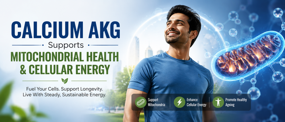 Healthy adult illustrating how Calcium AKG supports mitochondrial health and cellular energy.